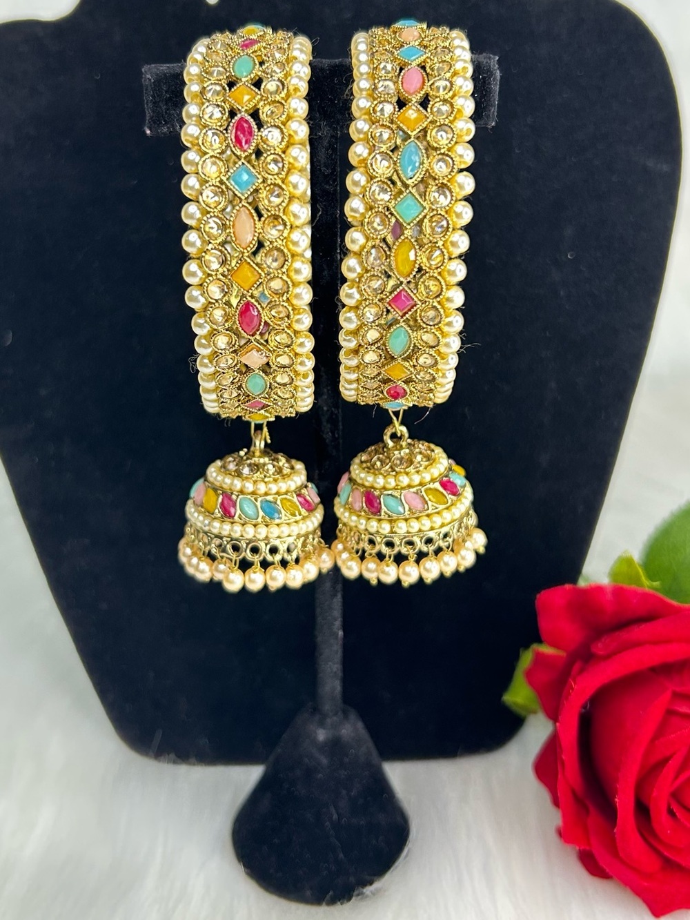 Multi Gold Set OF 2 Jhumki Style Bangles